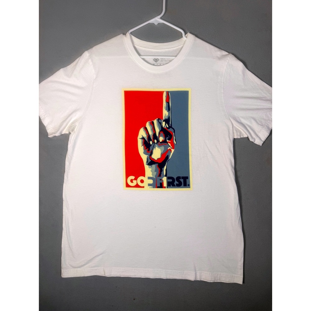 God First Initiative Go First Graphic T-Shirt White Mens XL USA Made